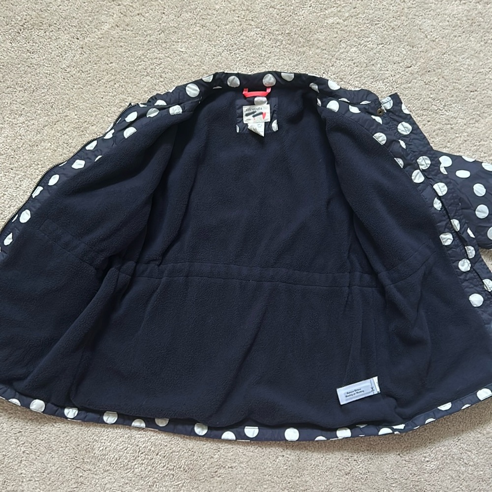 Crewcuts | navy white polka dots fleece jacket coat | 8 - Picture 5 of 7